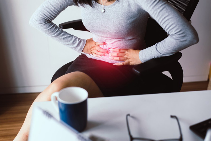 Woman having digestive issues